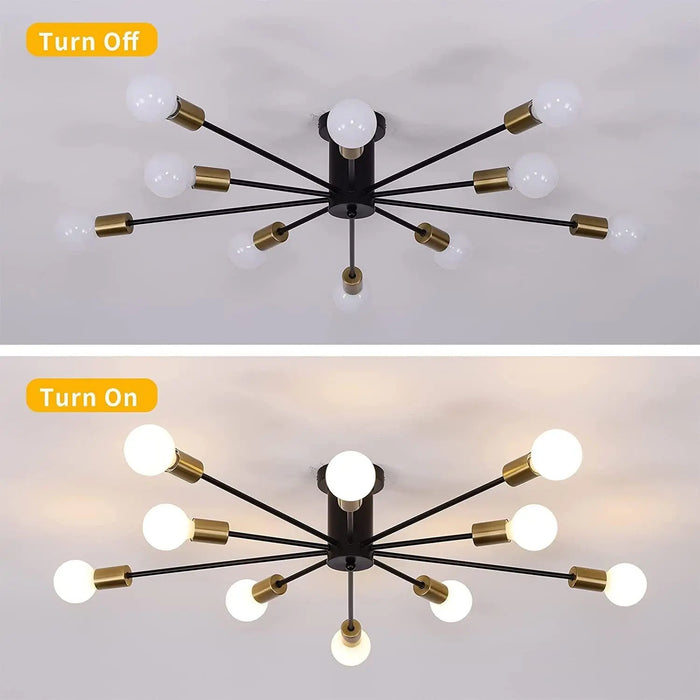 10 Bulbs Sputnik Dining Room Chandelier Canva Home