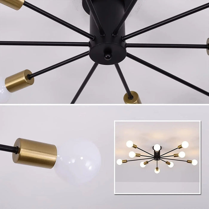 10 Bulbs Sputnik Dining Room Chandelier Canva Home