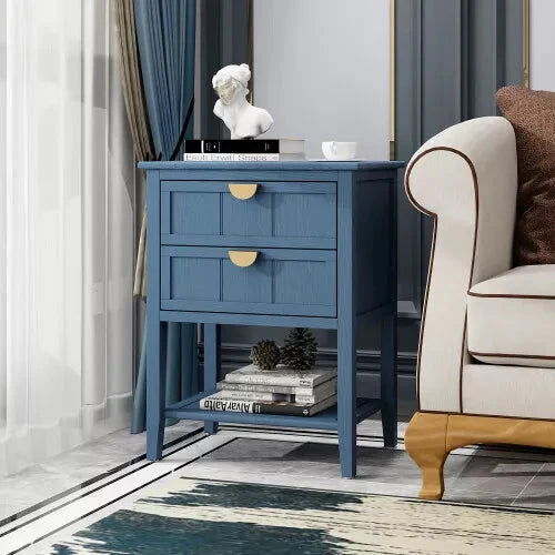 2 Drawers Living Room End Table Canva Home
