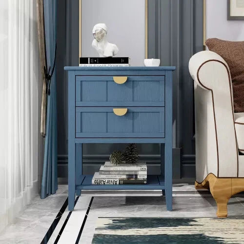 2 Drawers Living Room End Table Canva Home