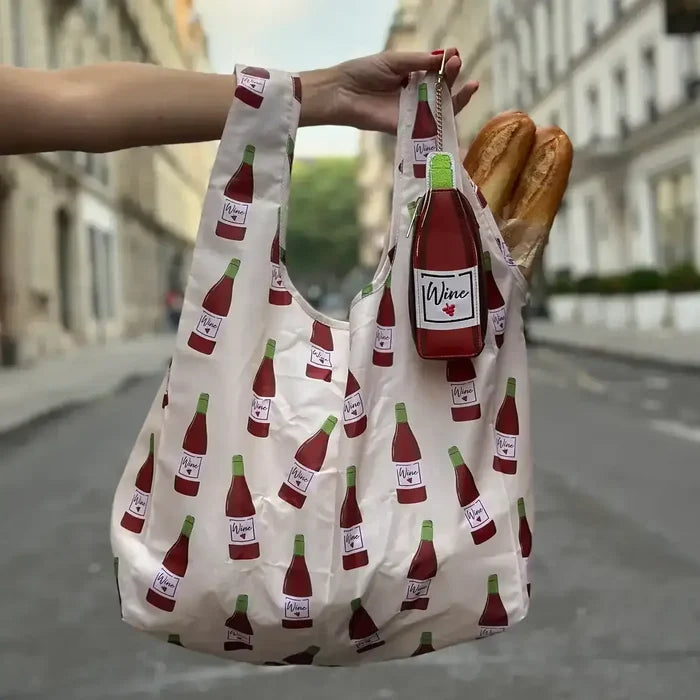 2-in-1 Bag Charm & Reusable Shopper Bag - Croissant Pastry