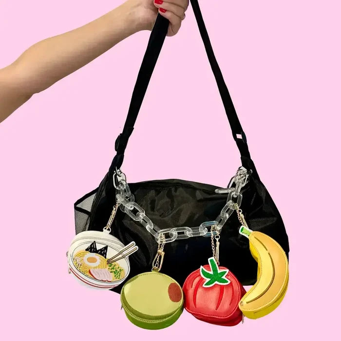 2-in-1 Bag Charm & Reusable Shopper Bag - Croissant Pastry