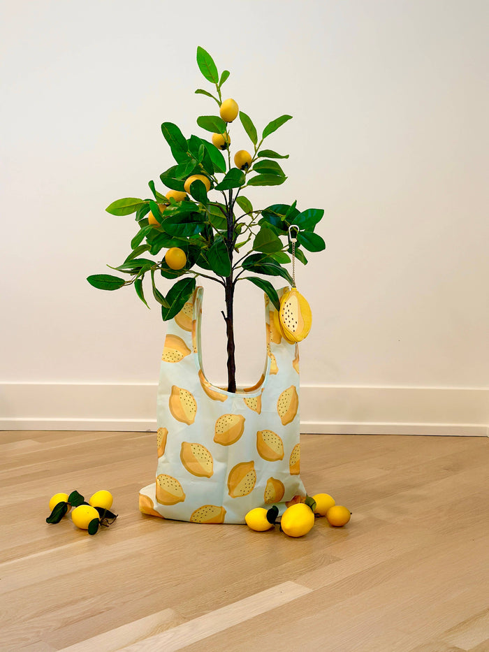 2-in-1 Bag Charm & Reusable Shopper Bag - Fresh Lemon