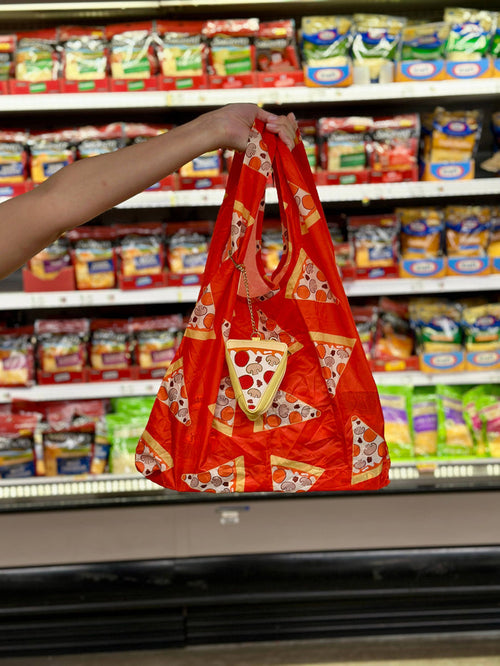 2-in-1 Bag Charm & Reusable Shopper Bag - Pizza Slice