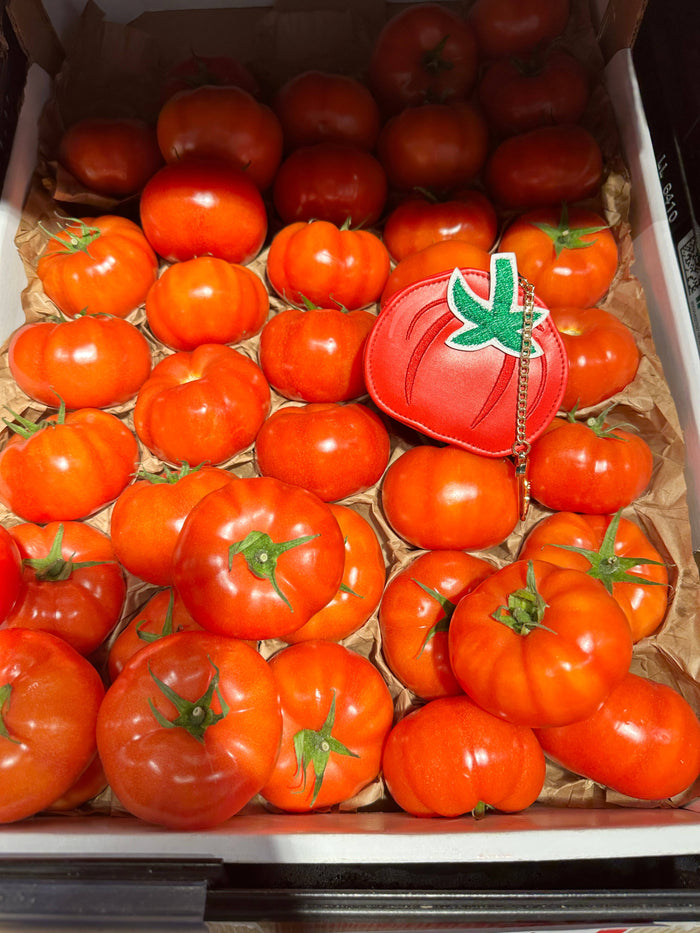 2-in-1 Bag Charm & Reusable Shopper Bag - Ripe Red Tomato