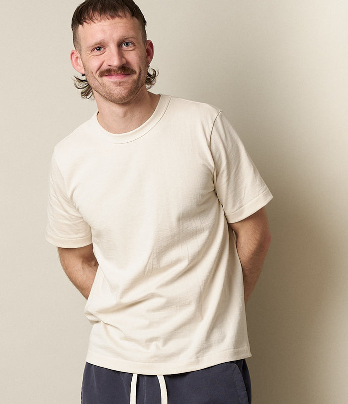 214 Loopwheeled Relaxed Fit Midweight T Shirt - Nature