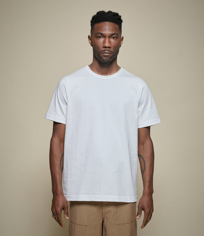 214 Loopwheeled Relaxed Fit Midweight T Shirt - White