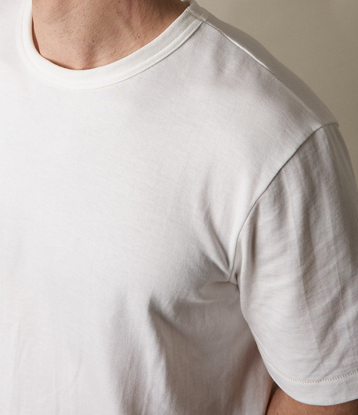 214 Loopwheeled Relaxed Fit Midweight T Shirt - White