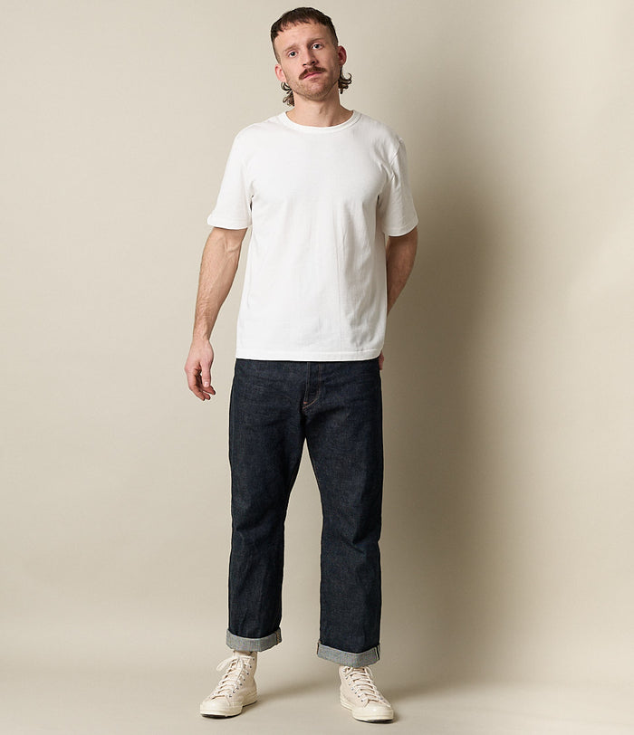 214 Loopwheeled Relaxed Fit Midweight T Shirt - White