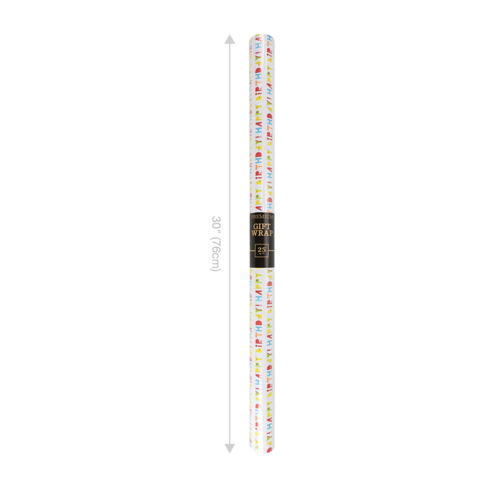 30" x 10' Wrapping Paper | Happy Birthday