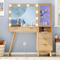 45" Glass Top Vanity Makeup Table Set - Canva Home