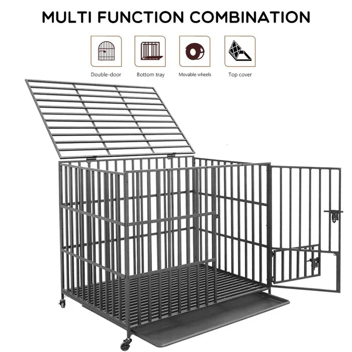 46" Extra Tall & Large Heavy Duty Dog Crate Canva Home