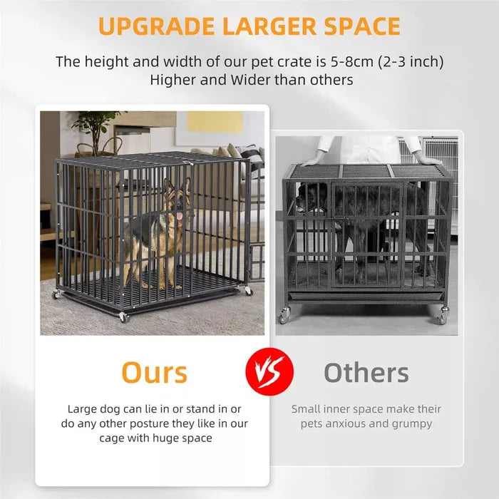 46" Extra Tall & Large Heavy Duty Dog Crate Canva Home