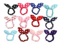 A126 Little Ladies Polka Dot Fabric Bow Knot Hair Tie Assortment Pack of 12