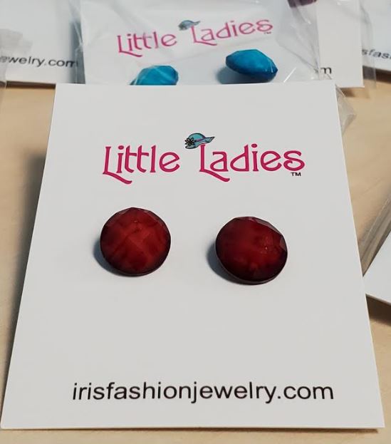 A127 Little Ladies Assorted Gemstones Earring Pack of 12