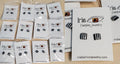 A128 Black & White Stripe Square Earring Assortment Pack of 12