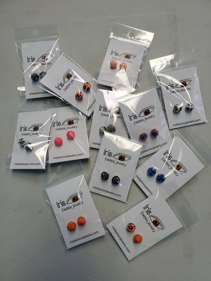 A43 Polymer Clay Marble Look Earring Assortment Pack of 12