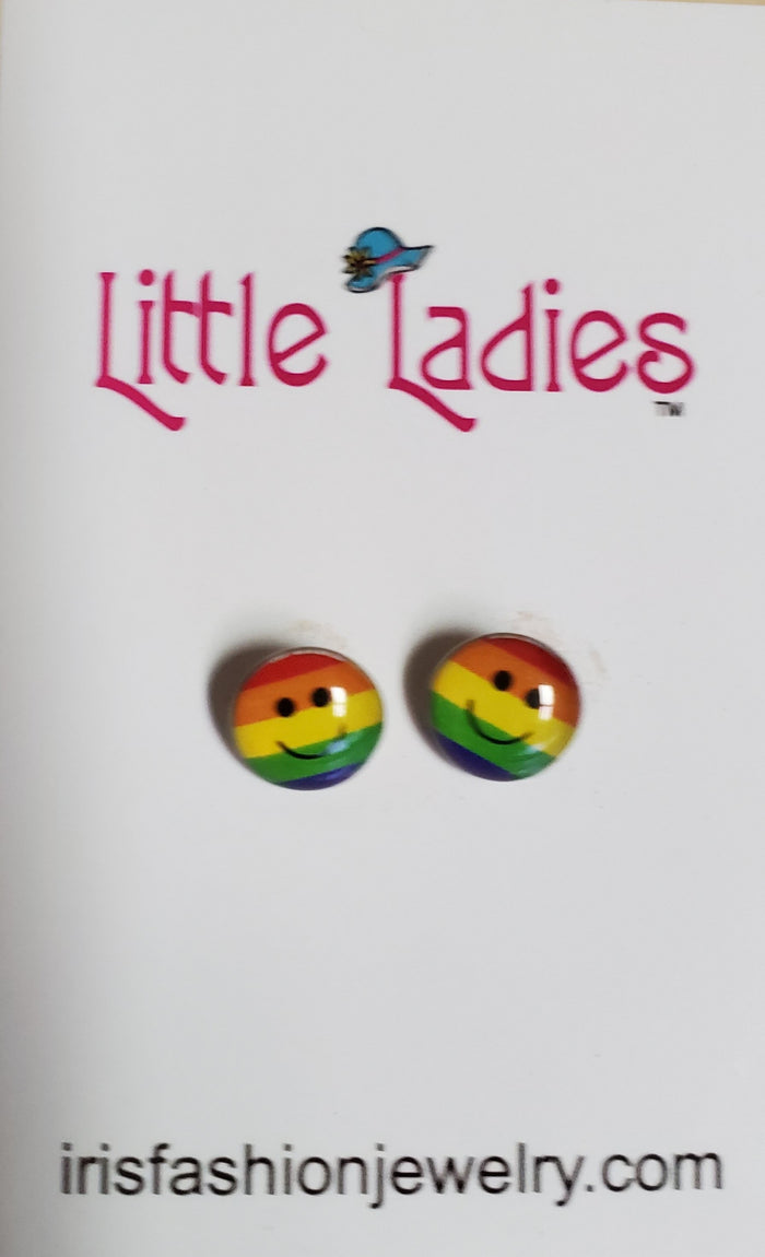 A47 Little Ladies Cute Smile Face Earring Assortment Pack of 12