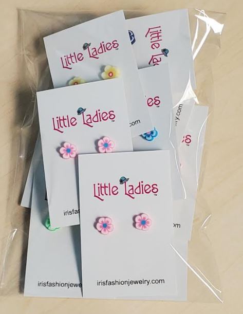A49 Little Ladies Flower Assortment Earring Pack of 12