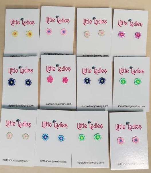 A49 Little Ladies Flower Assortment Earring Pack of 12