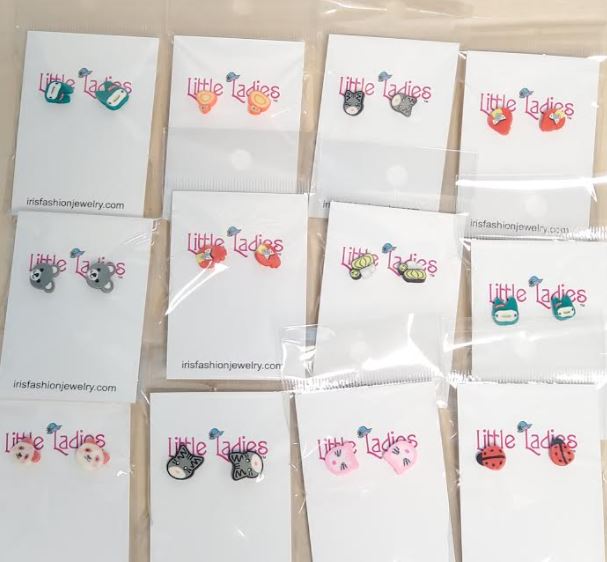 A72 Little Ladies Animal Friends Assortment Earring Pack of 12