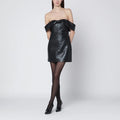 ANINE BING - Colleen black faux leather mini dress