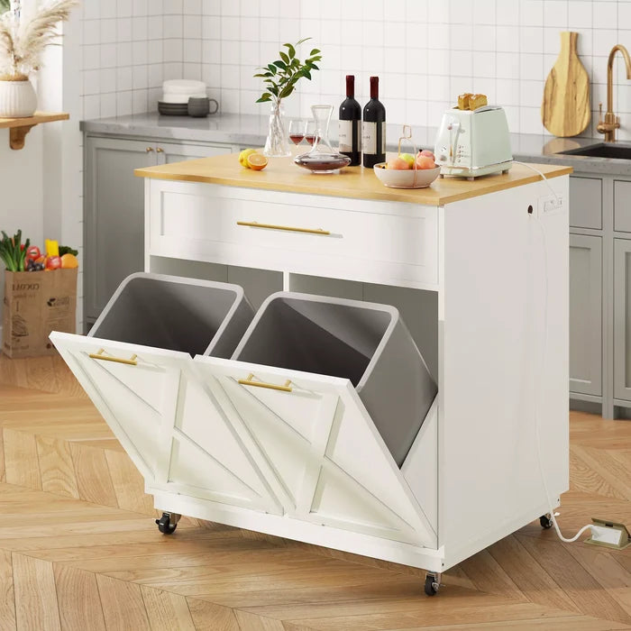 Aoife Dual Kitchen Trash Can Cabinet - Canva Home