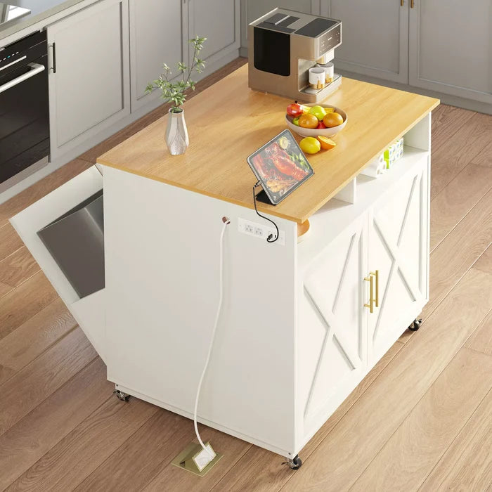 Aoife Dual Kitchen Trash Can Cabinet - Canva Home