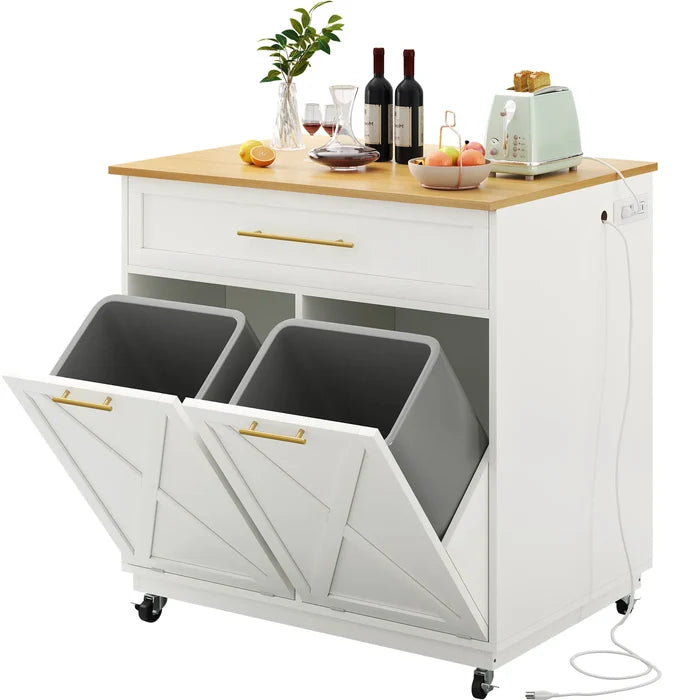 Aoife Dual Kitchen Trash Can Cabinet - Canva Home