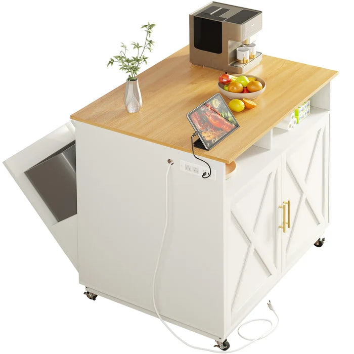Aoife Dual Kitchen Trash Can Cabinet - Canva Home