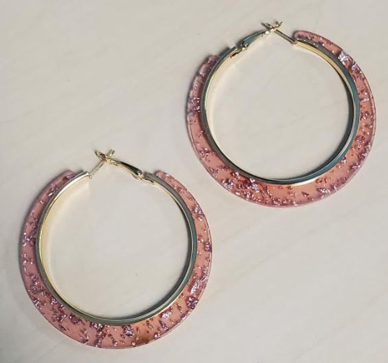 BD01 Assortment of 12 Gold Acrylic Earrings