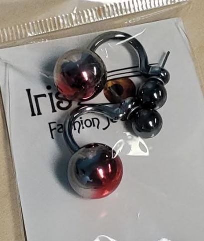 BD27 Two Tone Peek A Boo Earring Assortment 12 Pairs