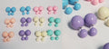 BD29 Pastel Assortment Double Ball Earring Assortment 12 Pairs