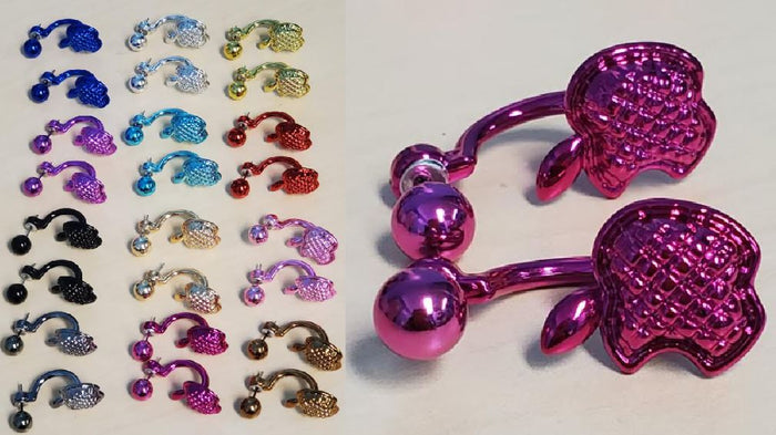BD33 Apple Peek A Boo Style Earring Assortment 12 Pairs