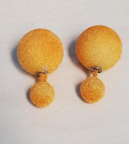 BD34 Fuzzy Double Ball Earring Assortment 12 Pairs