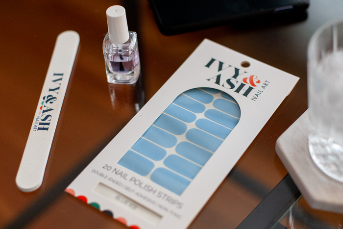Blue Ice | Light Blue Pearl Finish Nail Polish Strips
