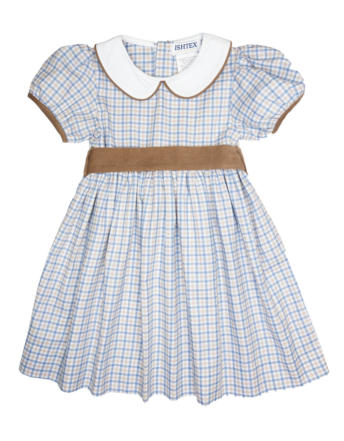Blue/Khaki Plaid Dress