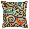 Branch Birds Karla Gerard Decorative Pillow Cover Handembroidered Wool 18"x18" - KashmirDesigns