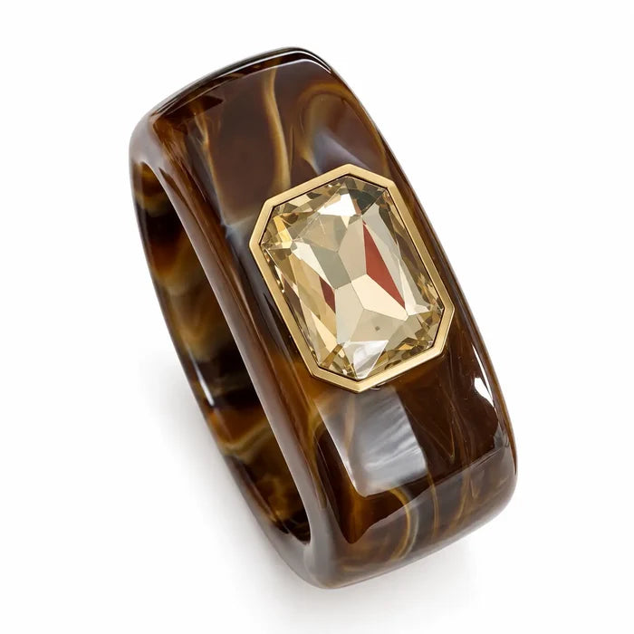 Brown Gemstone Cuff Bangle Bracelet