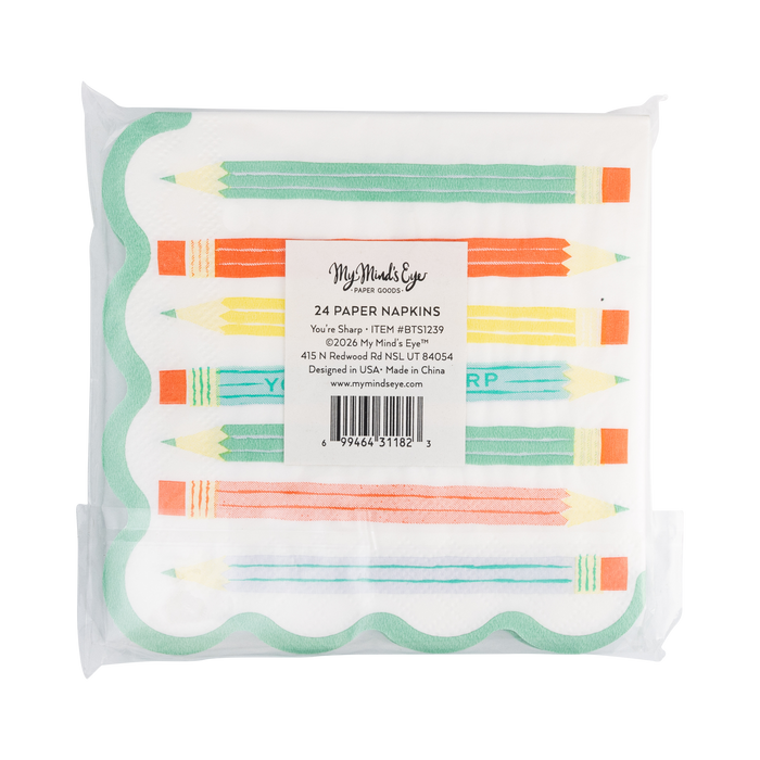 BTS1239 - Pencil Cocktail Napkin
