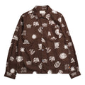 Busey Shirt Folk Print - Slate Brown