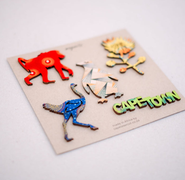 Cape Town Magnet Pack – Set of 5 Laser Cut Wooden Magnets