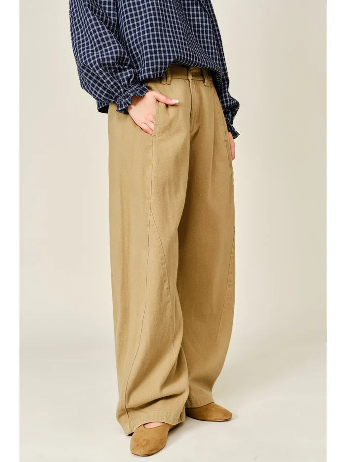 Cargo Style Seam Detail Barrel Pants