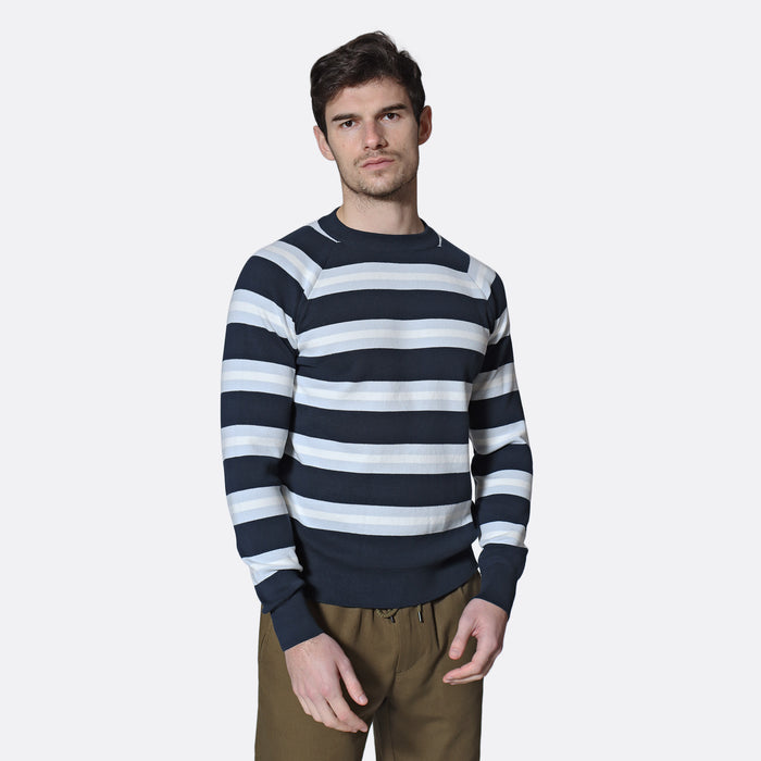 Carrol Raglan Knit - Carbon Stripe