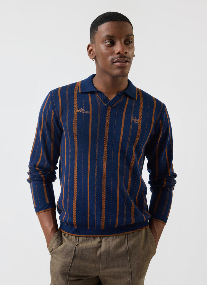Citation Knitted Football Shirt - Navy