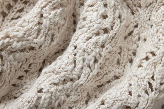 Classic Cardigan - Ecru Flamme Lace Knit