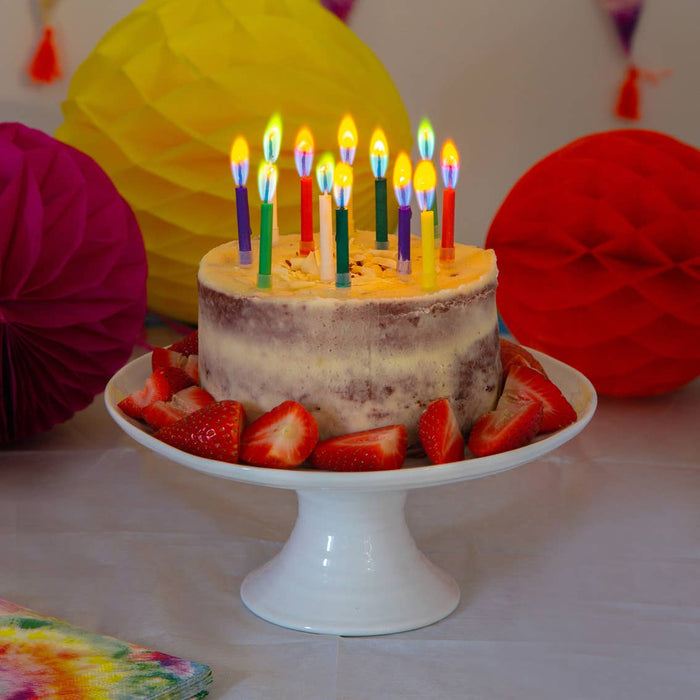 Colored Flame Birthday Candles | 12 Pack | Cake Candle |
