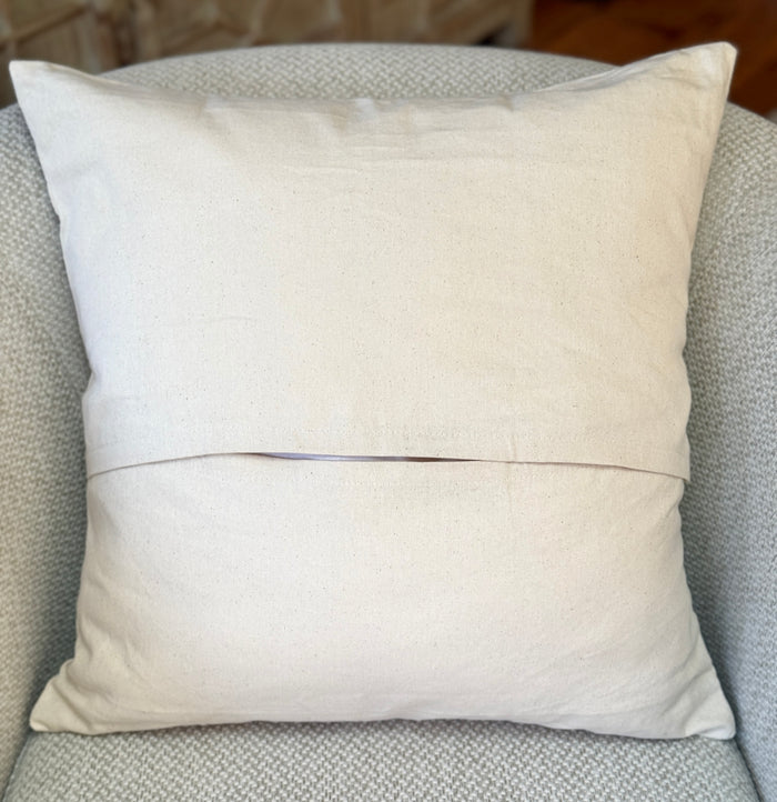 Cotton Canvas Throw Pillow- Yin Yang Symbol, Balance,  20" x 20" - Handmade by Survivors