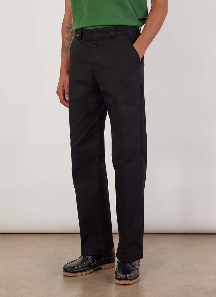 Cotton Twill Stay Press Trousers - Black