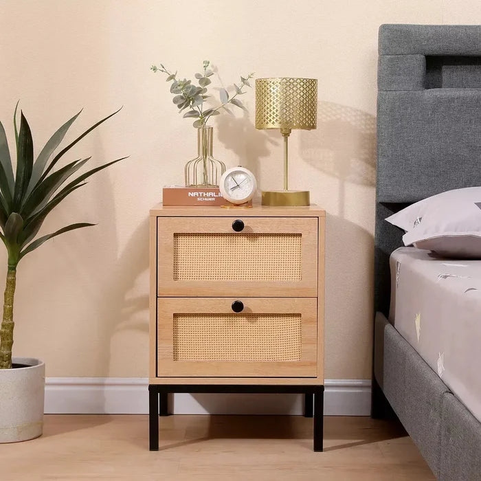 Curtis Rattan Nightstand Table (Set of 2) Canva Home
